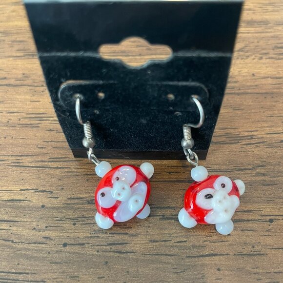 Charming Lampwork Glass MONKEY EARRINGS - Picture 2 of 2
